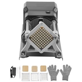 Commercial French Fry Cutter, Stainless Steel Vegetable Fruit Chopper with 3 Replacement Blades 1/2-Inch 3/8-Inch 1/4-Inch
