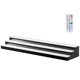 LED Lighted Liquor Bottle Display, 3 Tiers 48 inches, Acrylic Illuminated Home Bar Shelf Display with RF Remote & App Control
